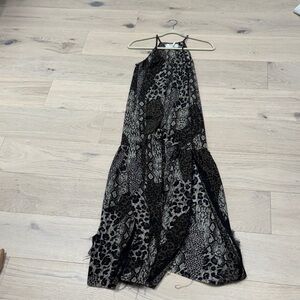One Teaspoon Black Animal Print Maxi Dress
